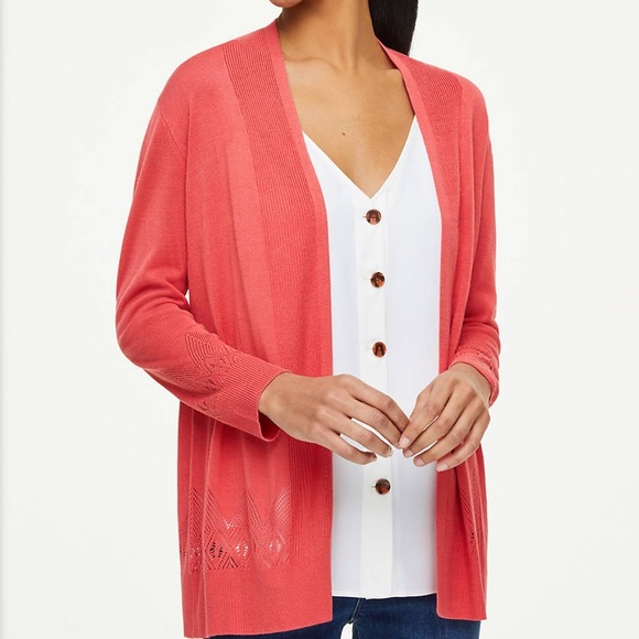 LOFT Pointelle Open Cardigan - Picture 7 of 7